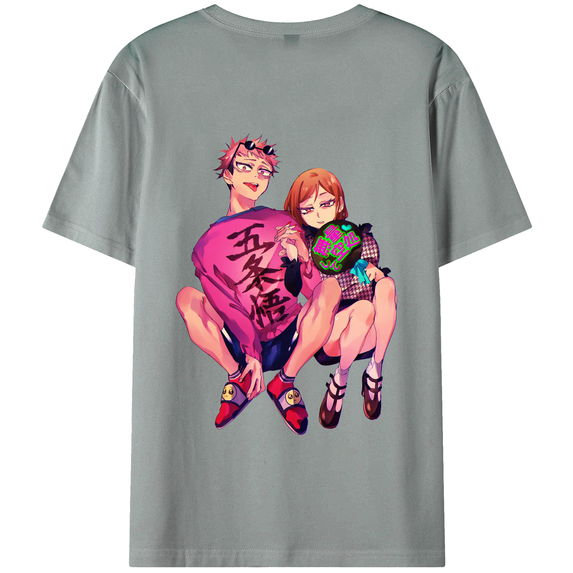 （画像用） 呪術廻戦 Jujutsu Kaisen 綿100％ メンズ半袖Tシャツ（バックプリント） 通気性